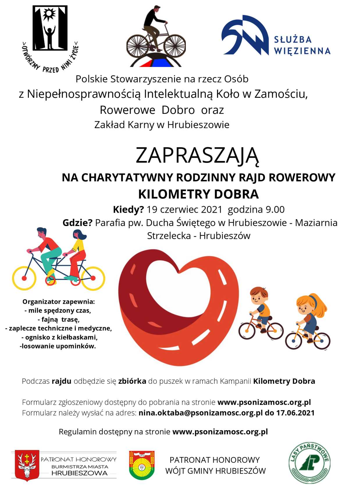 Charytatywny rajd rowerowy plakat